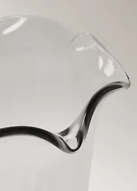 Recycled glass vase with waves