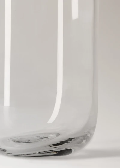 Recycled glass vase with waves