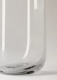Recycled glass vase with waves