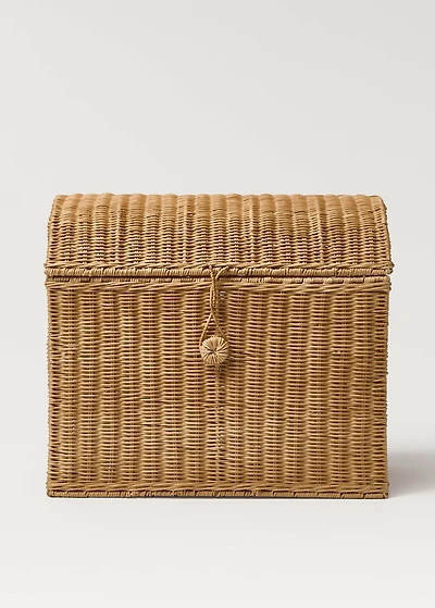 Large rattan trunk basket