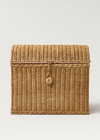 Large rattan trunk basket