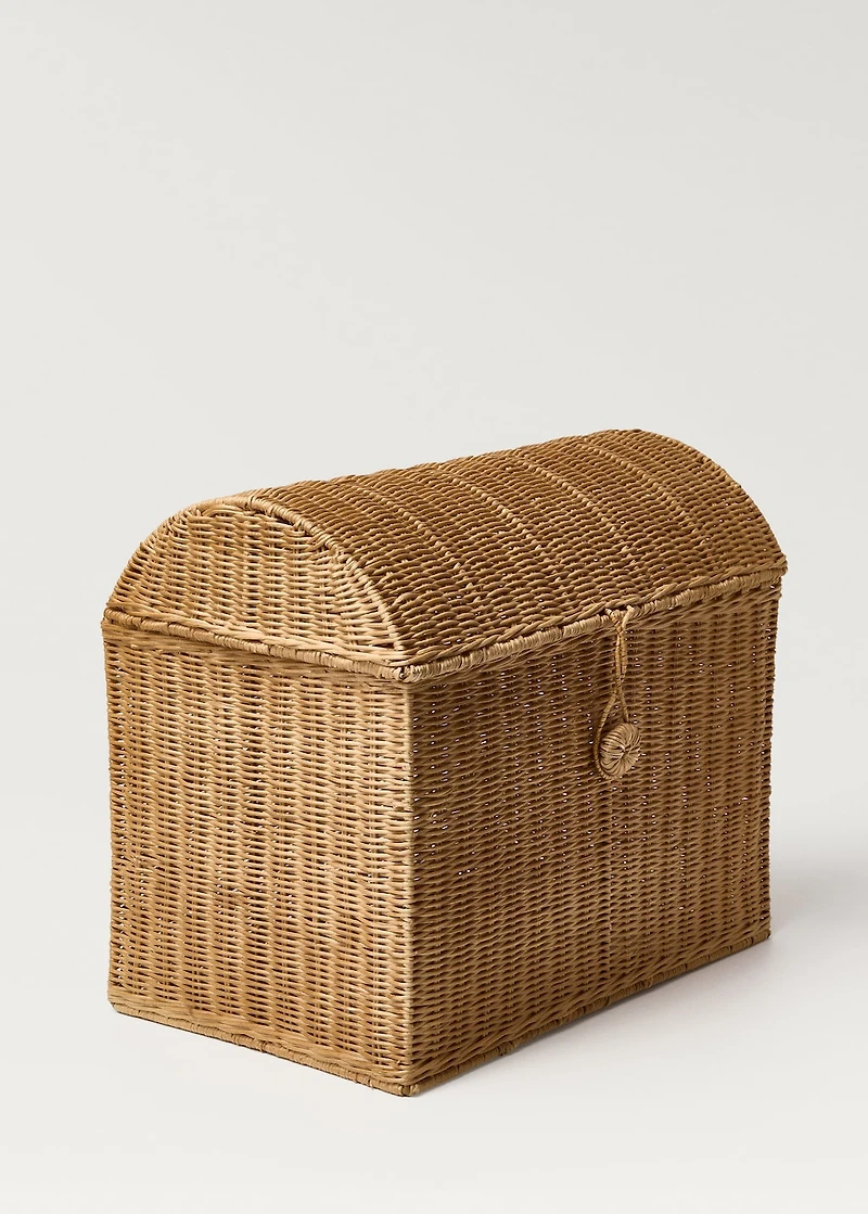 Large rattan trunk basket