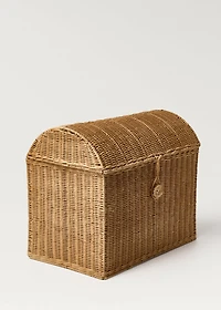 Large rattan trunk basket