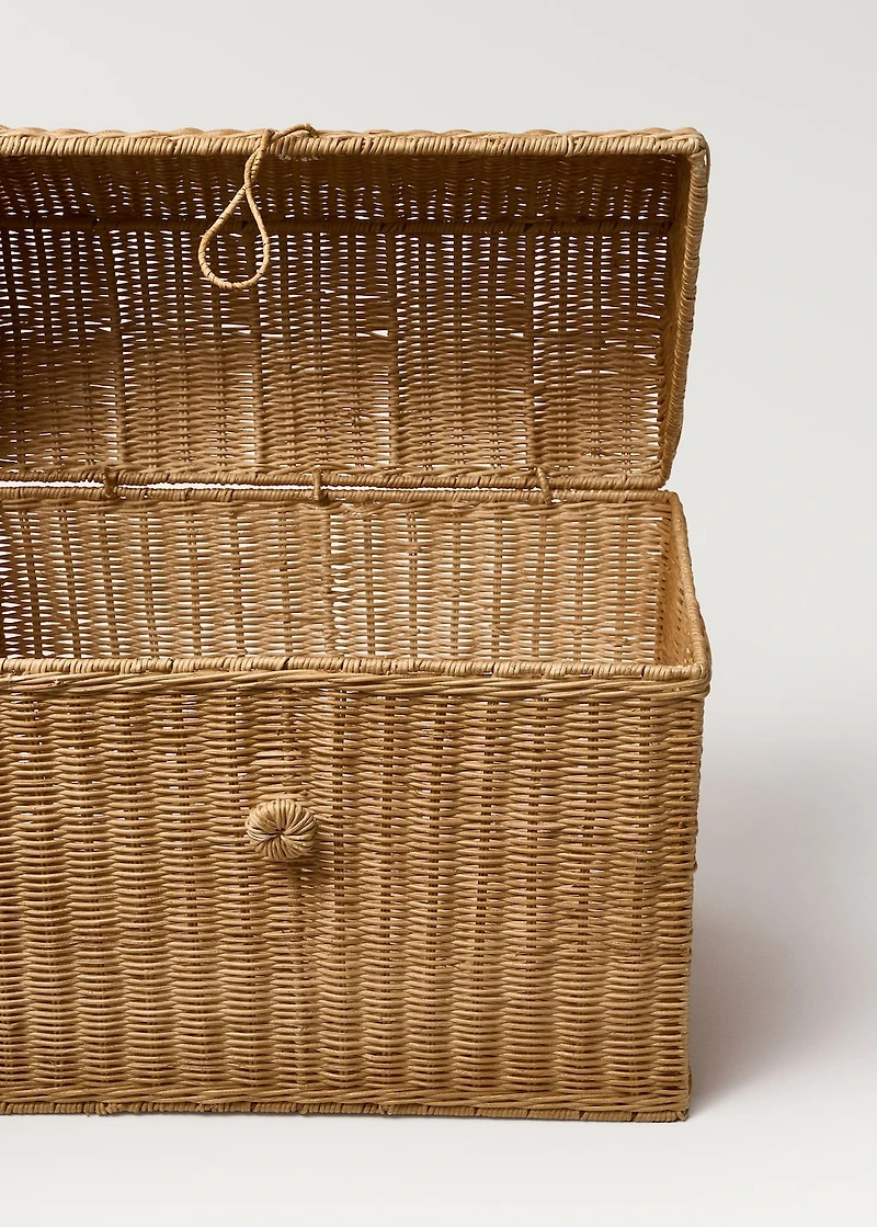 Large rattan trunk basket