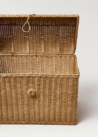 Large rattan trunk basket