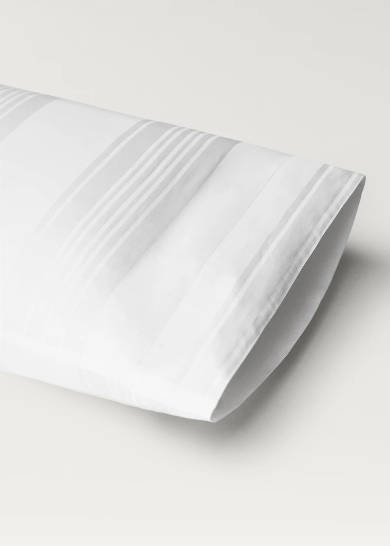 300-thread count cotton satin striped pillowcase 45x110 cm