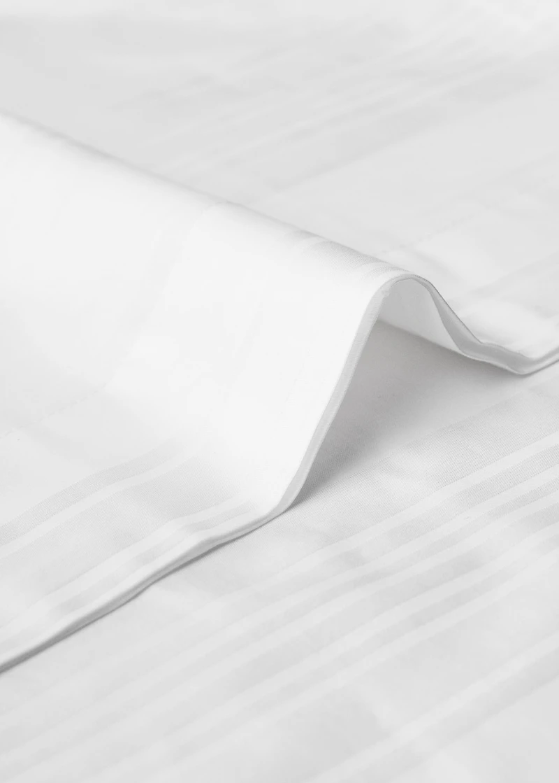 300-thread count cotton satin striped pillowcase 45x110 cm