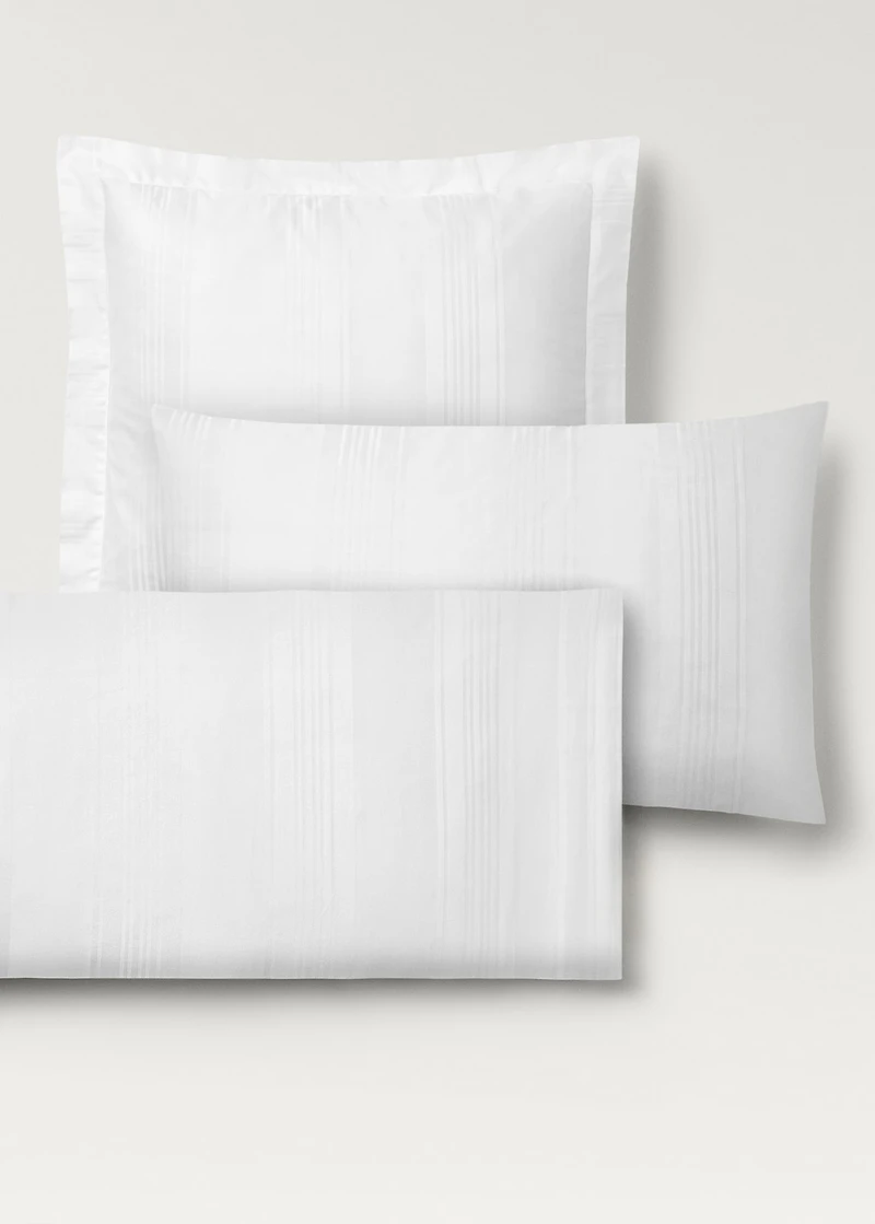 300-thread count cotton satin striped pillowcase 45x110 cm