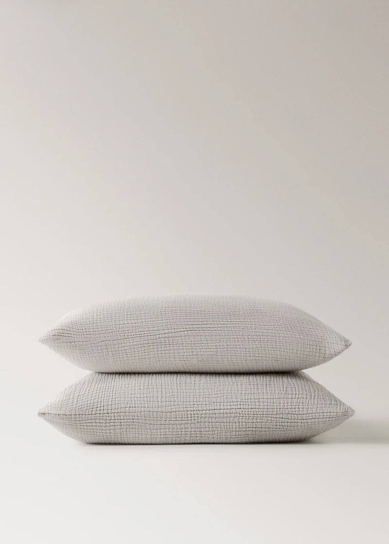 Two cotton chiffon pillowcases 60x60 cm