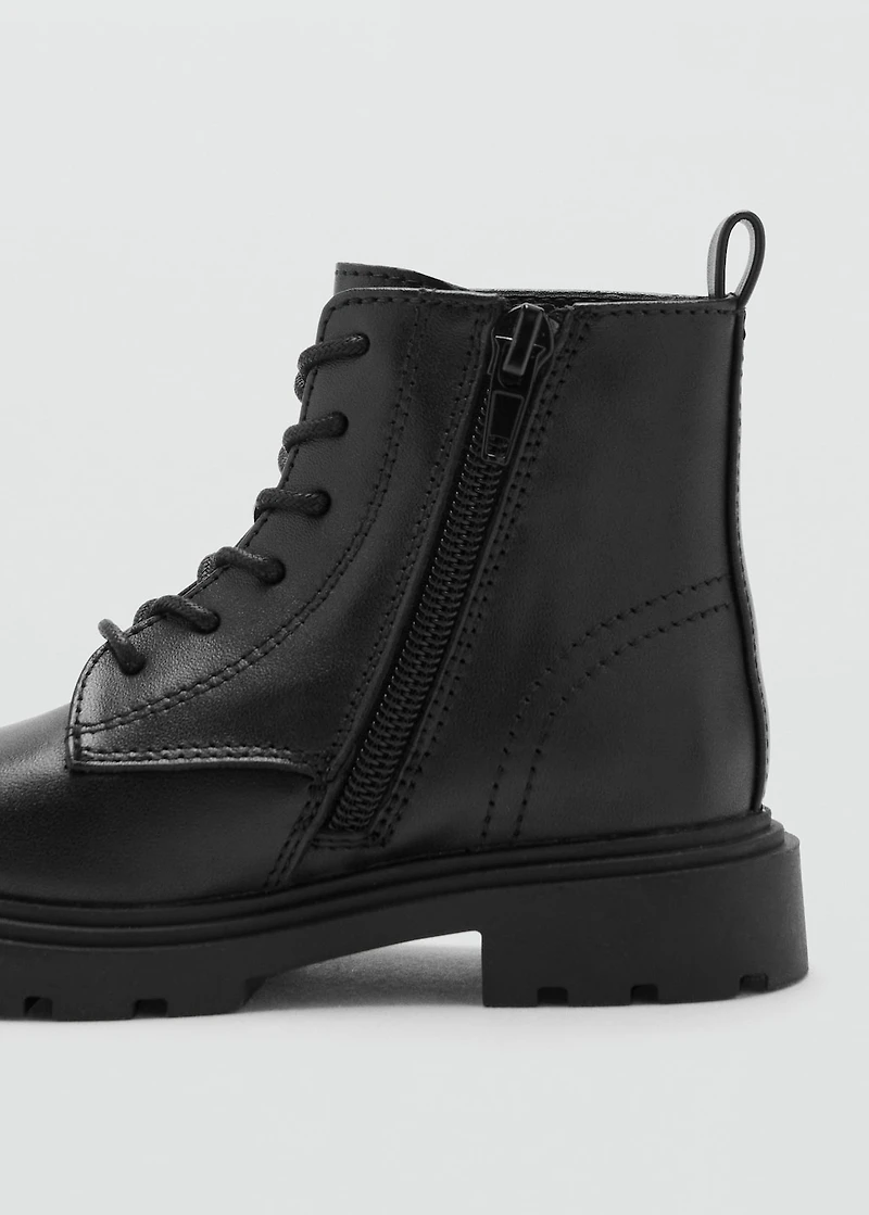 Leather lace-up boots