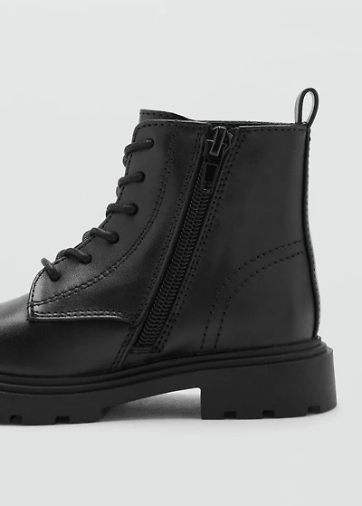 Leather lace-up boots