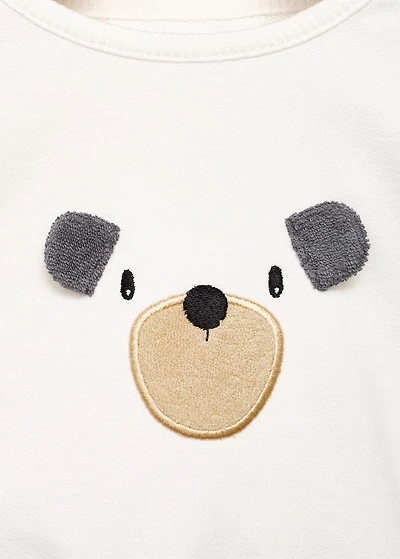 Sweatshirt with embroidered teddy bear