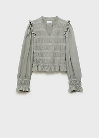 Ruffled blouse with embroidered details