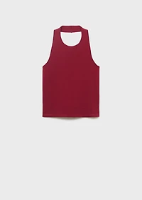 Knitted top with hoop detail