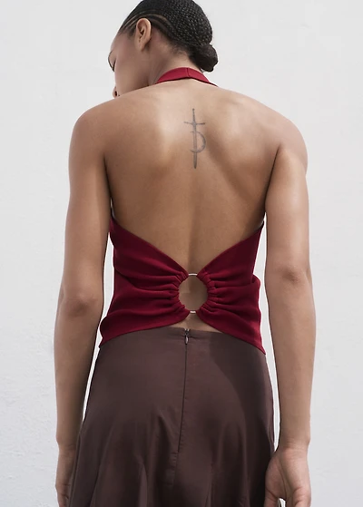 Knitted top with hoop detail