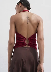 Knitted top with hoop detail