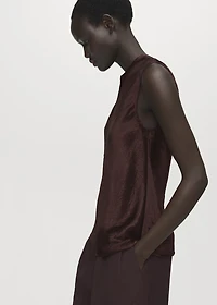 Wrinkled-effect satin blouse