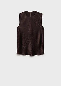 Wrinkled-effect satin blouse