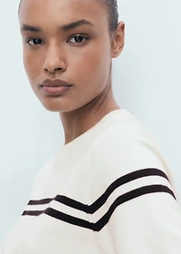 Striped short-sleeved sweater