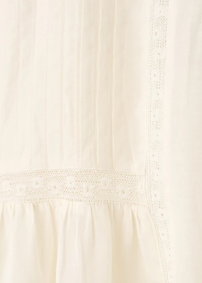 Cotton lace nightdress with drawstring