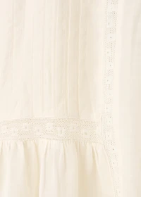 Cotton lace nightdress with drawstring