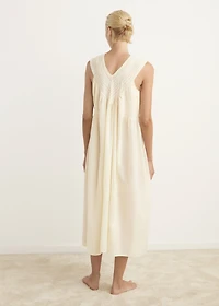 Cotton lace nightdress with drawstring