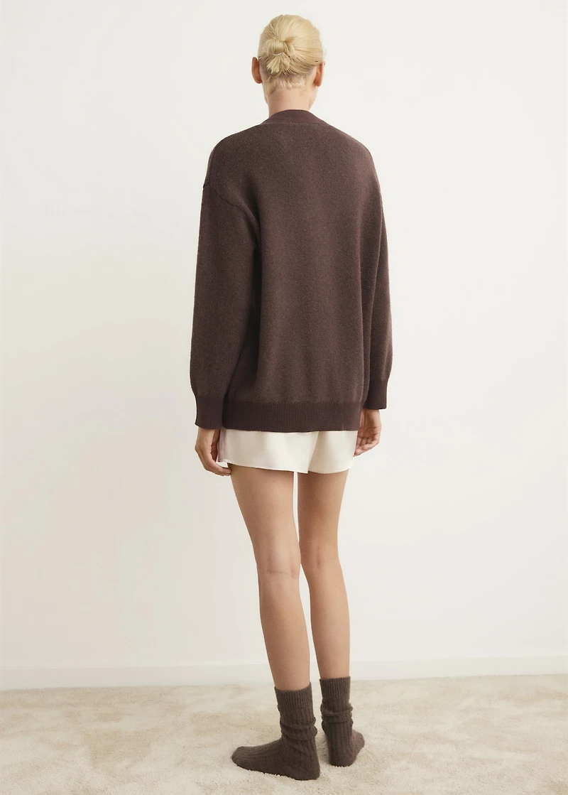 Knitted cardigan with contrasting detail