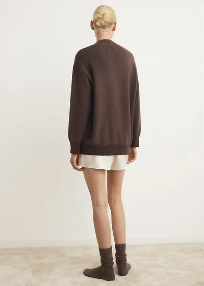 Knitted cardigan with contrasting detail