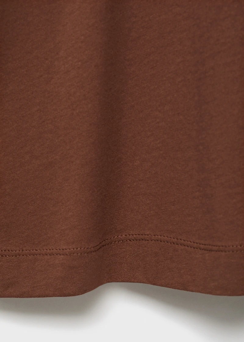 Cotton pajama t-shirt with sleeve detail