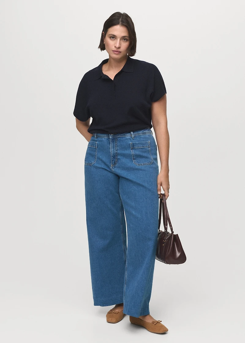 Wide-leg jeans with pockets