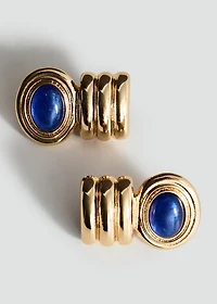 Combined-relief earrings