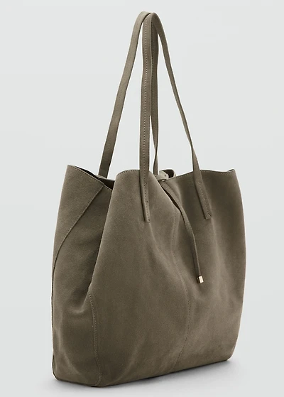 Suede shopper bag