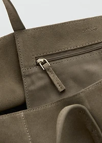Suede shopper bag