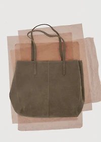 Suede shopper bag