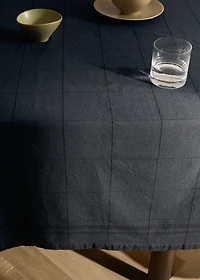100% cotton overdyed check tablecloth for 2 to 4 diners