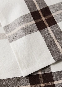 Cotton linen checked tablecloth for to diners