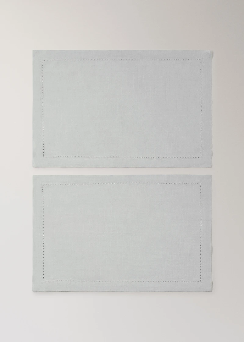 Cotton placemat with hemstitch