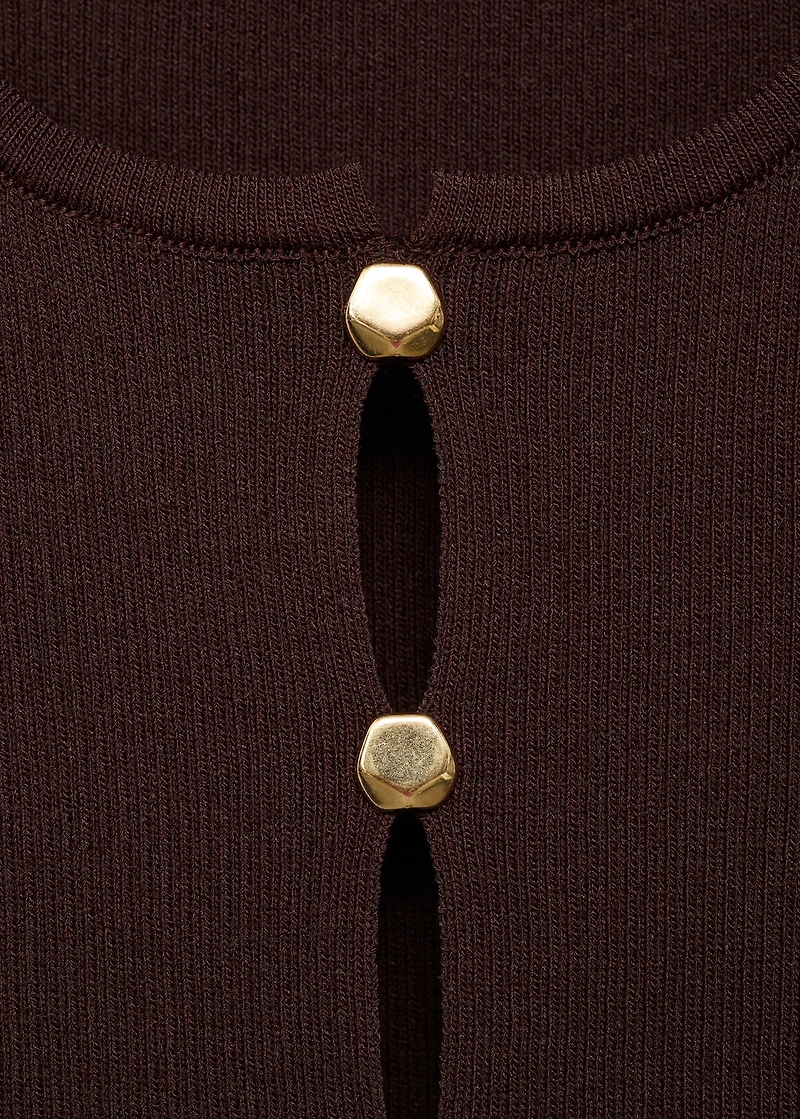 Knitted vest with slits