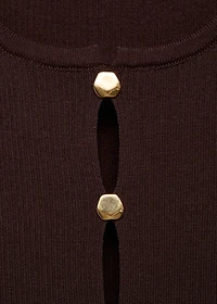 Knitted vest with slits