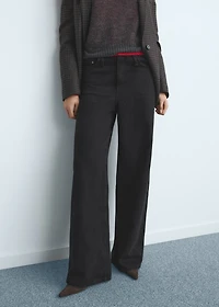 Wide leg mid-rise jeans