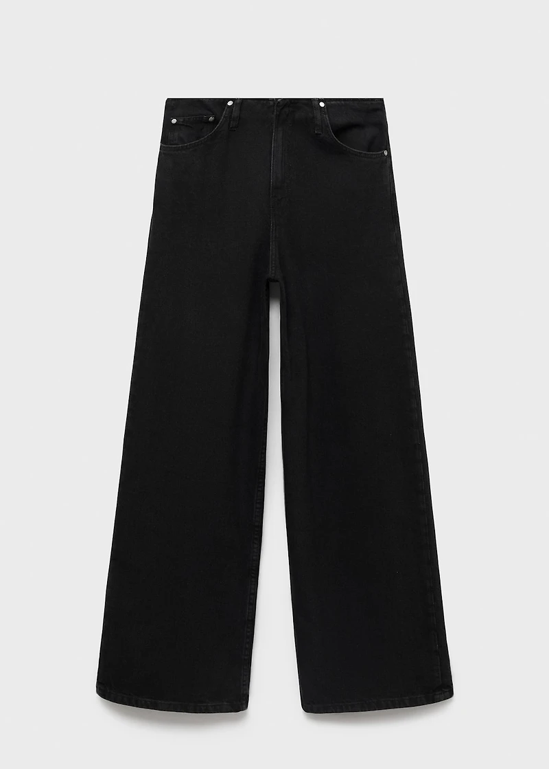 Wide leg mid-rise jeans