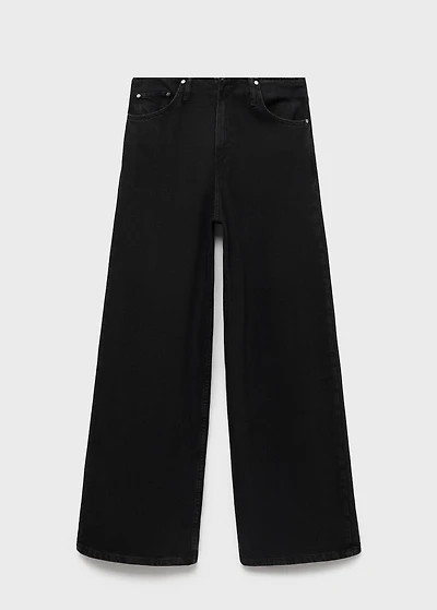 Wide leg mid-rise jeans
