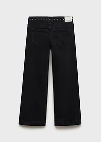 Low-waist studded jeans