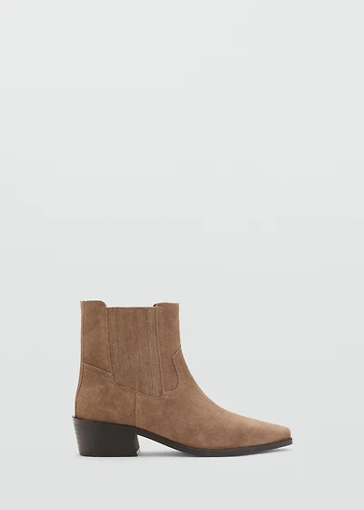 Suede leather ankle boots