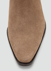 Suede leather ankle boots