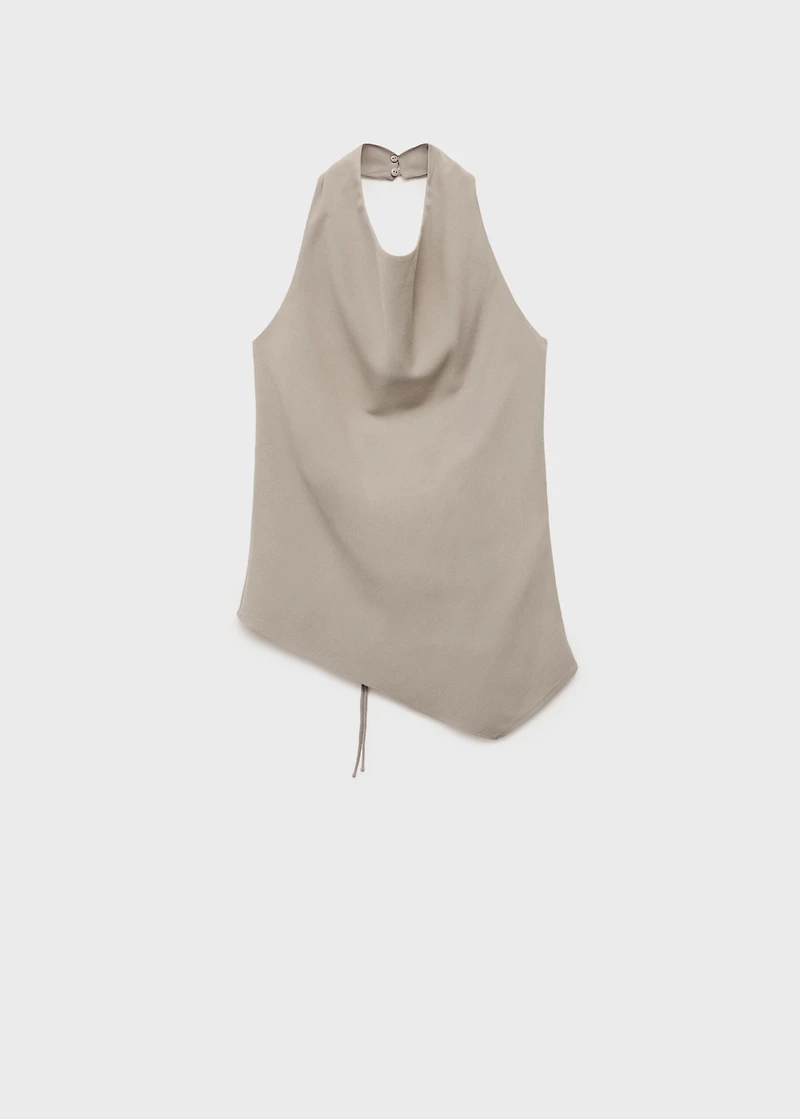 Asymmetrical open-back top