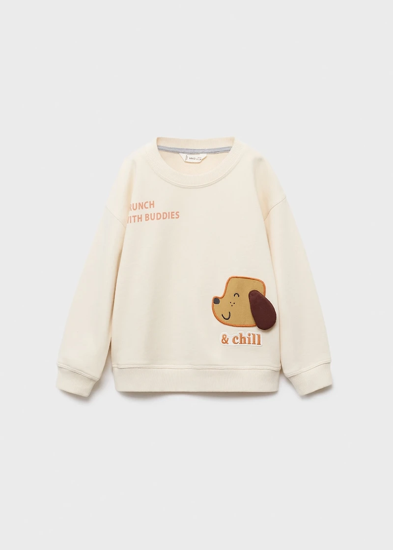 Sweatshirt with embroidered animals