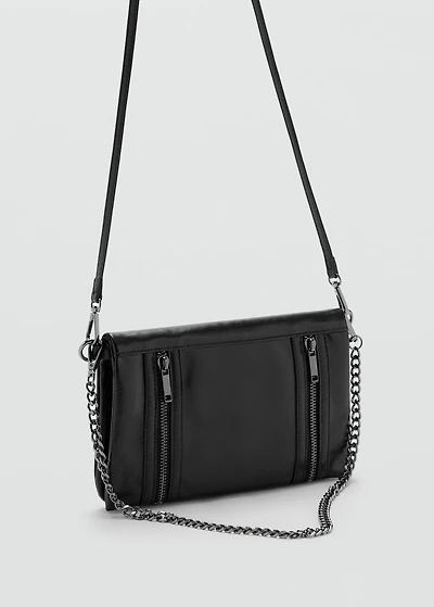 Faux-leather shoulder bag