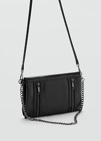 Faux-leather shoulder bag