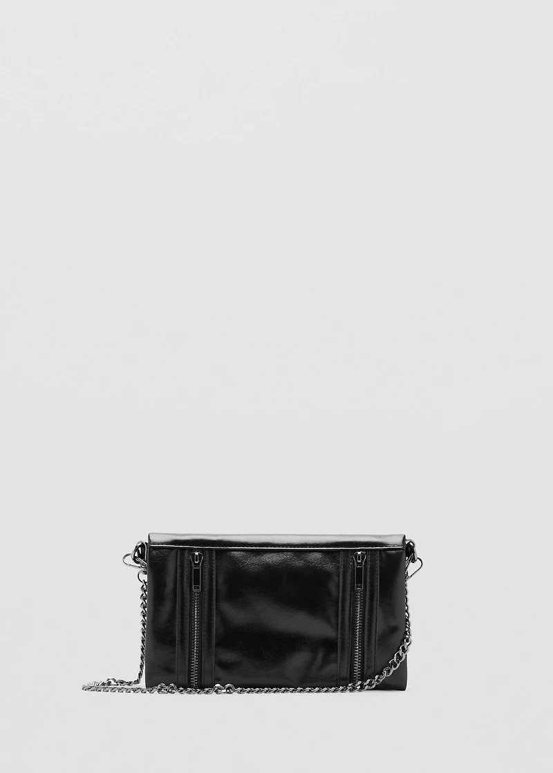 Faux-leather shoulder bag